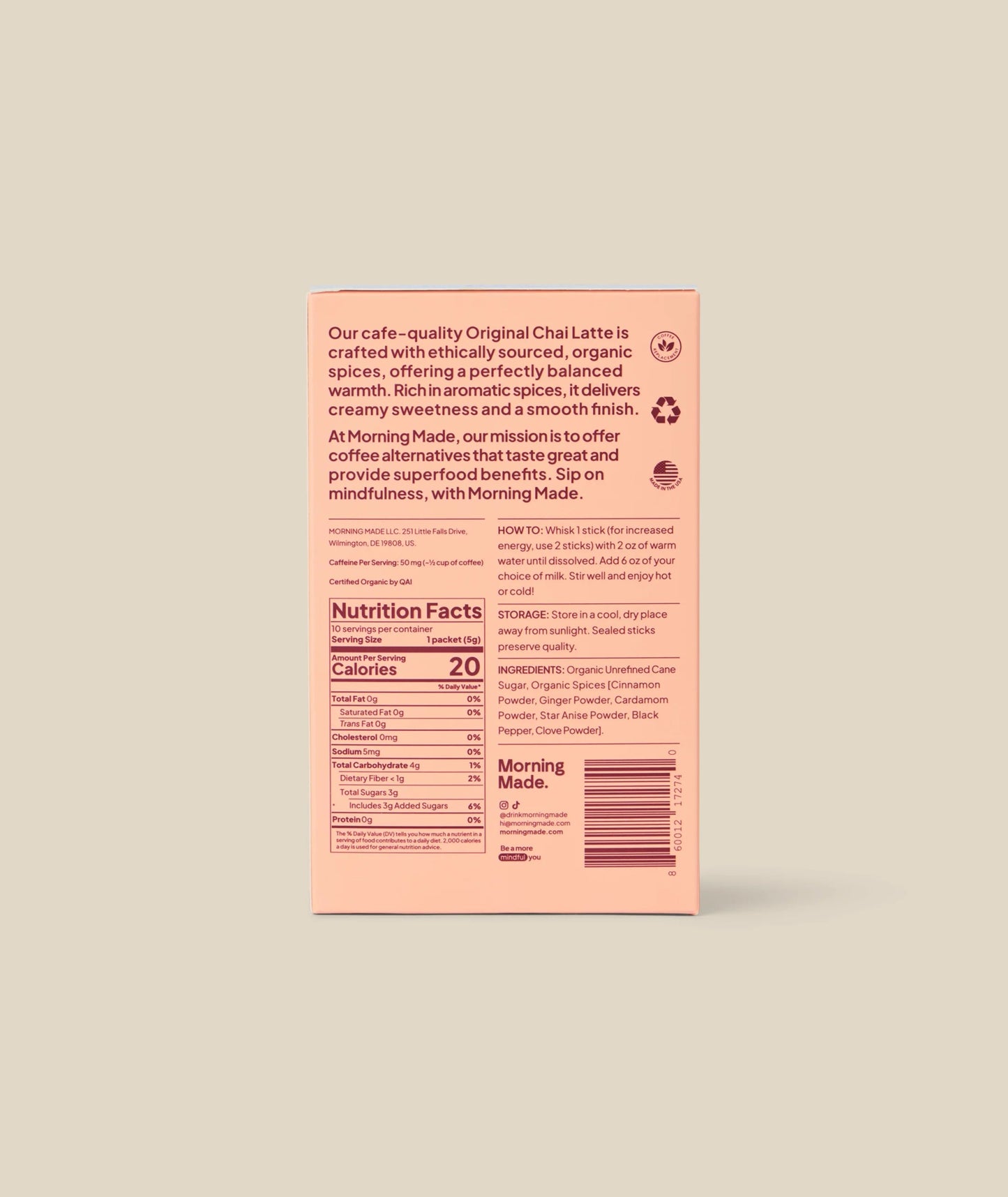 Original Chai Latte 20pk (10 Pack x 2) - Morning Made