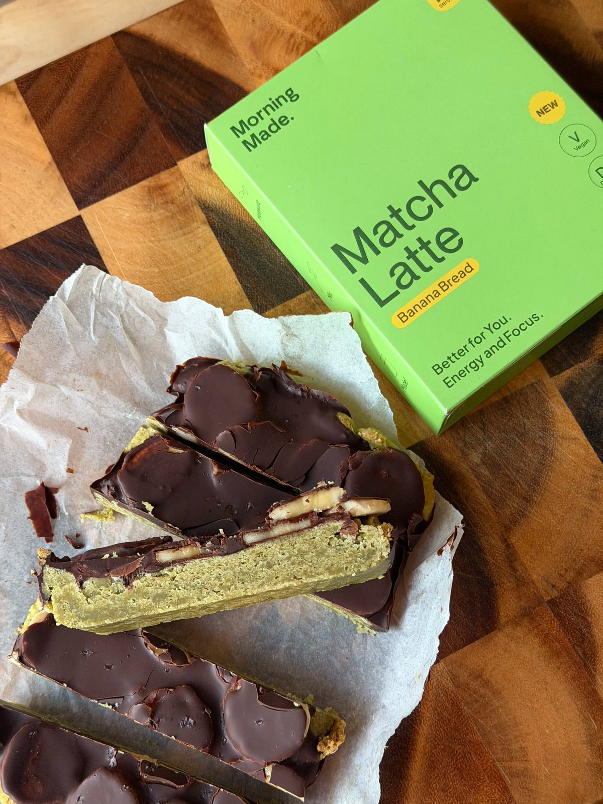 Healthy Banana Bread Matcha Slice