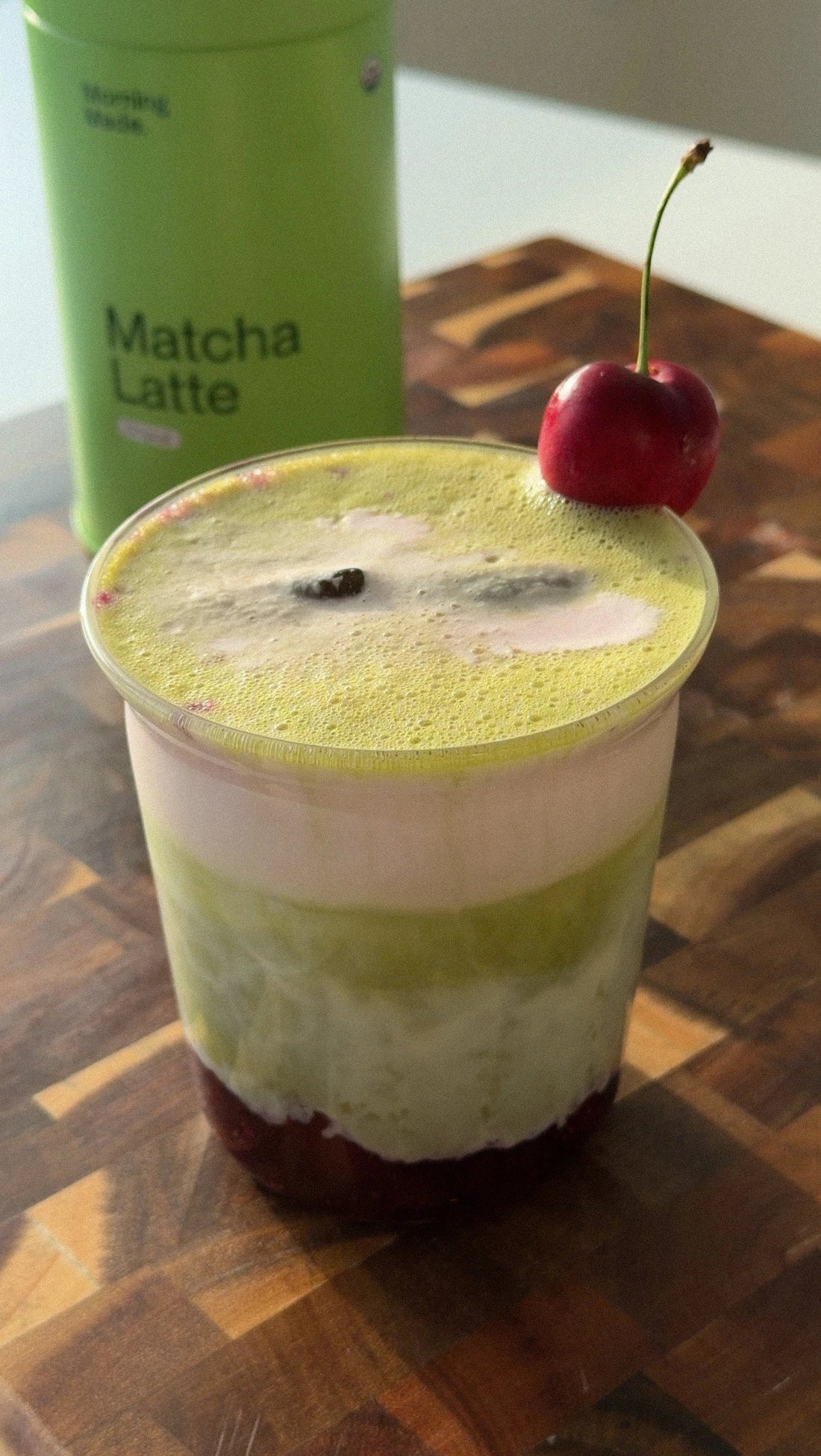 Cherry Cold Foam Matcha Latte - Morning Made
