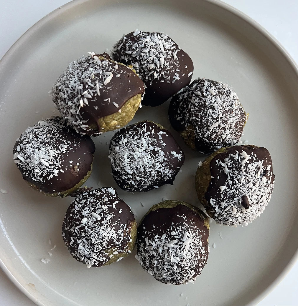 Coconut Matcha Protein Balls - Morning Made