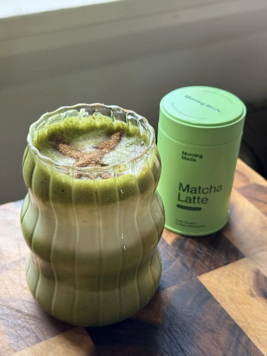 Hot Cross Bun Iced Matcha - Morning Made