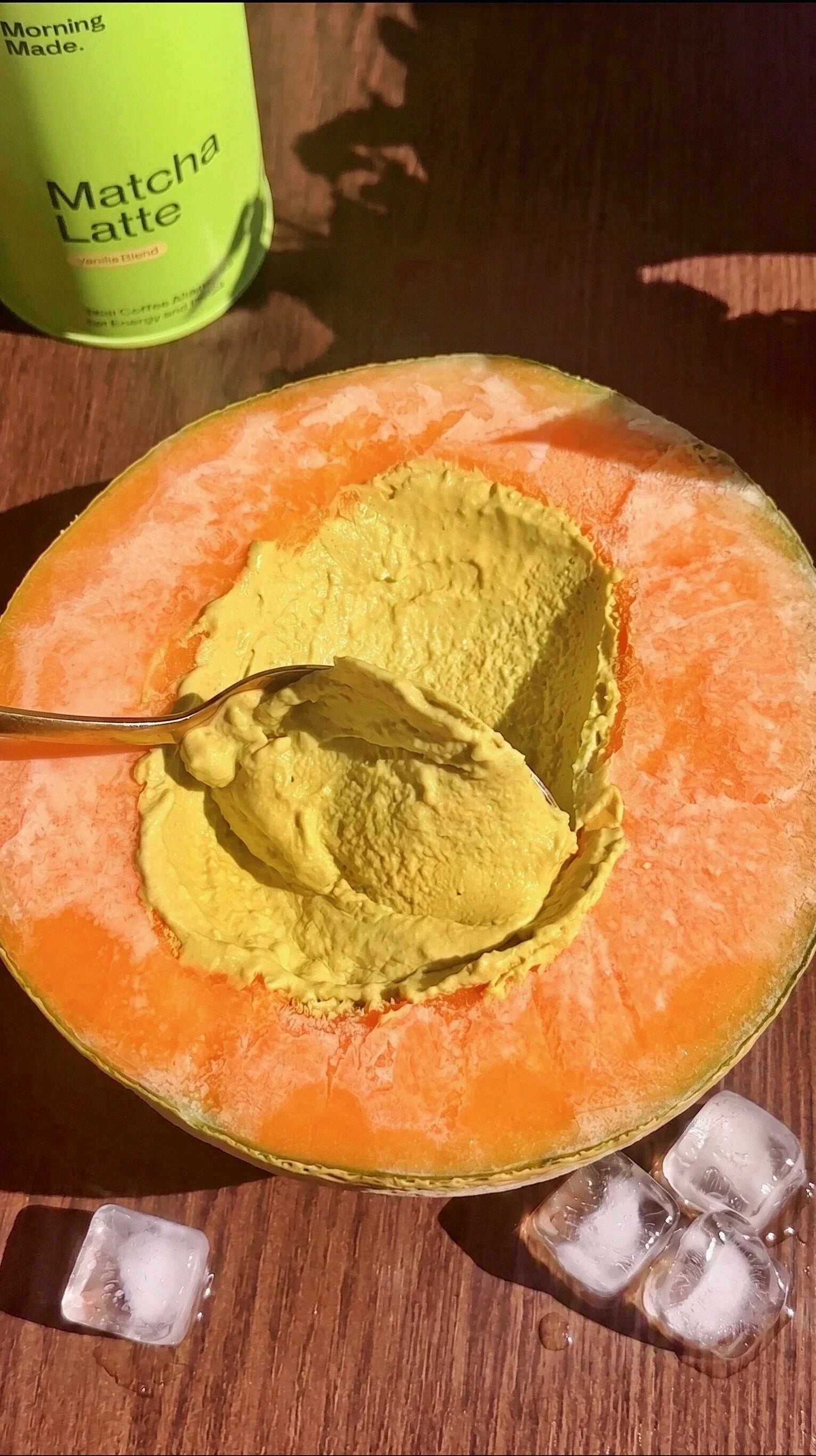 Matcha Cantaloupe Ice-Cream - Morning Made