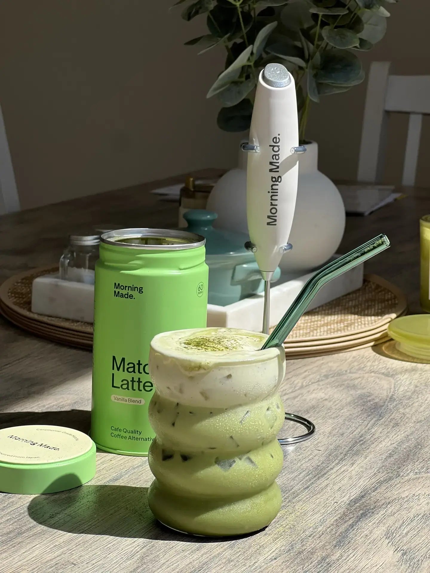 Salted Vanilla Matcha Latte with Sweet Maple Cold Foam - Morning Made