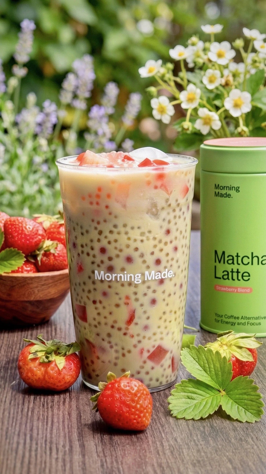 Strawberry Matcha Sago - Morning Made