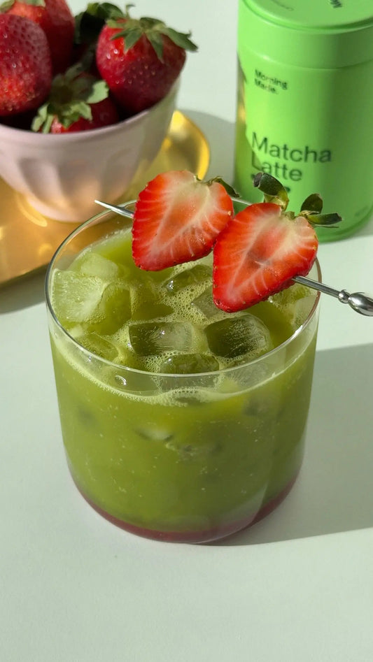 Strawberry Matcha Spritz - Morning Made