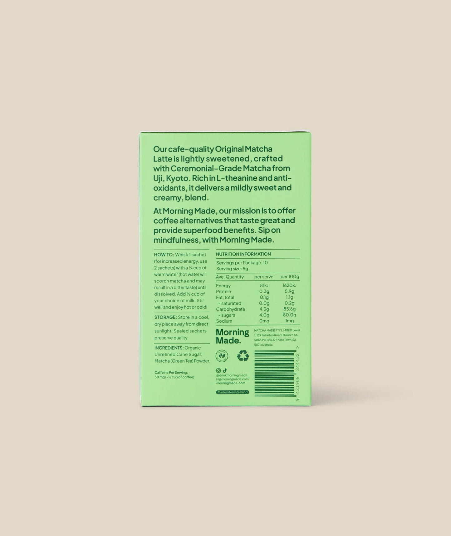 Original Matcha Latte 20pk (10 Pack x 2) - Morning Made