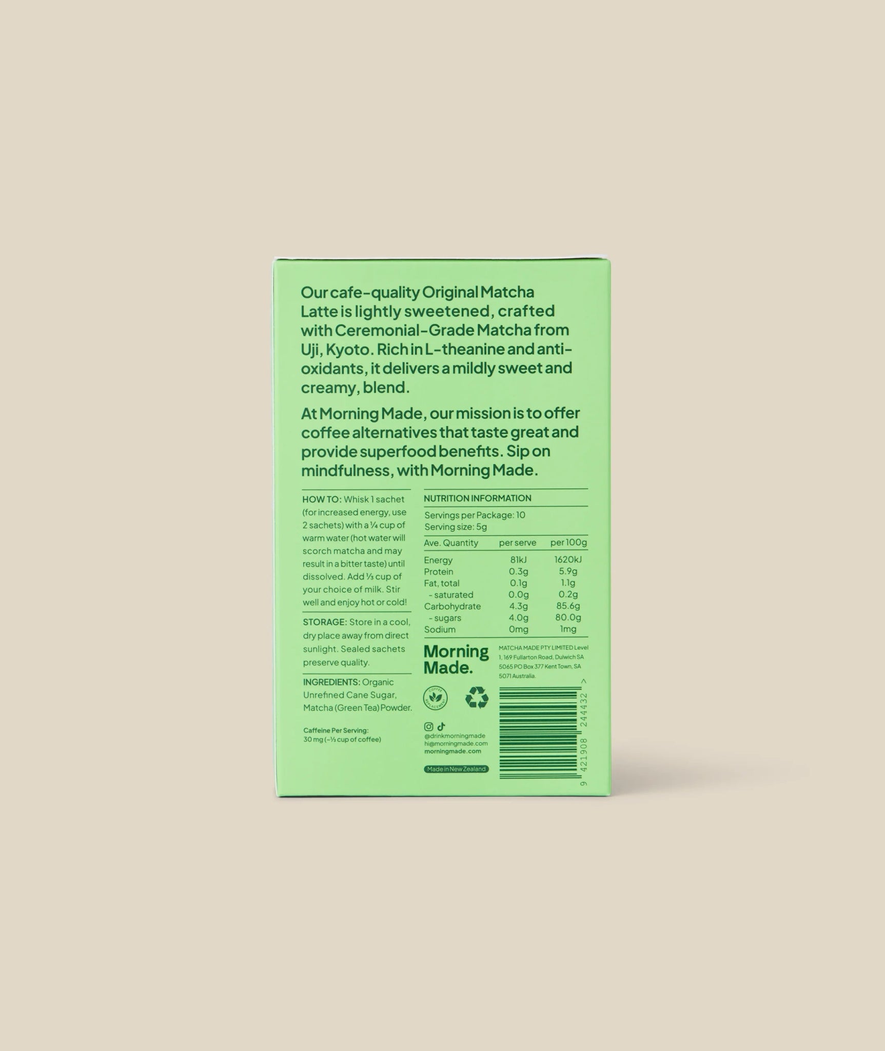 Original Matcha Latte 20pk (10 Pack x 2) - Morning Made